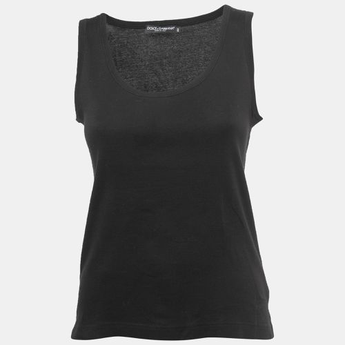 Dolce & Gabbana Black Cotton Knit Tank Top M - Dolce & Gabbana - Modalova