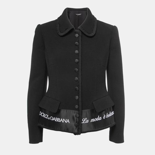 Dolce & Gabbana Black Embroidered Wool Blend Button Front Blazer M - Dolce & Gabbana - Modalova