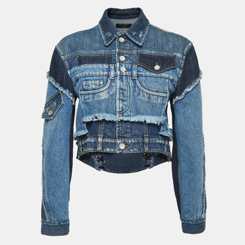 Dolce & Gabbana Blue Patched Denim Cropped Jacket XS - Dolce & Gabbana - Modalova