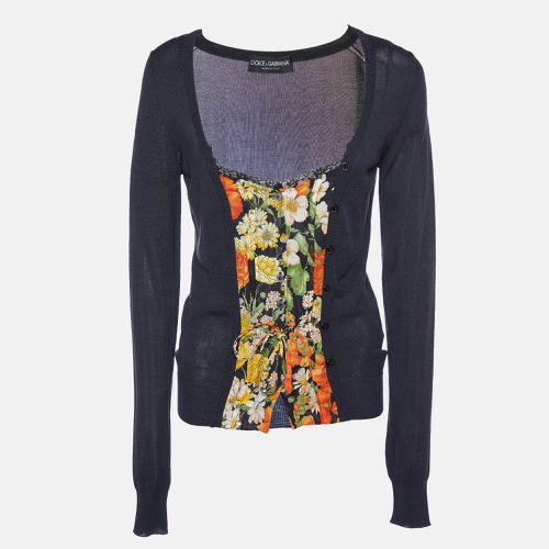 Dolce & Gabbana Black Kit & Printed Cotton Paneled Sweater M - Dolce & Gabbana - Modalova