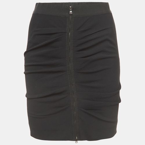 Dolce & Gabbana Black Ruched Crepe Double Zip Mini Skirt S - Dolce & Gabbana - Modalova