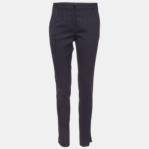 Dolce & Gabbana Navy Blue Pinstripe Wool Formal Trousers M - Dolce & Gabbana - Modalova