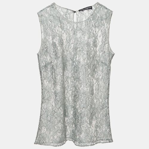 Dolce & Gabbana Sage Green Floral Lace Sleeveless Blouse S - Dolce & Gabbana - Modalova