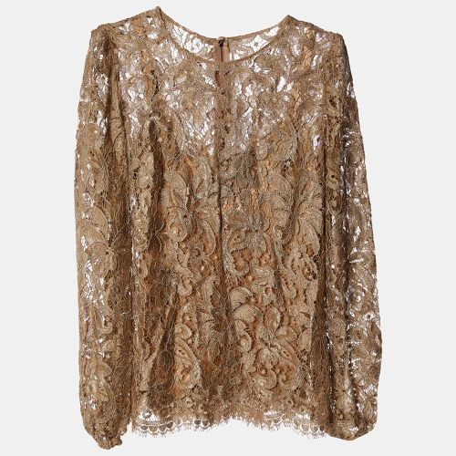 Dolce & Gabbana Ochre Lace Long Sleeve Blouse S - Dolce & Gabbana - Modalova