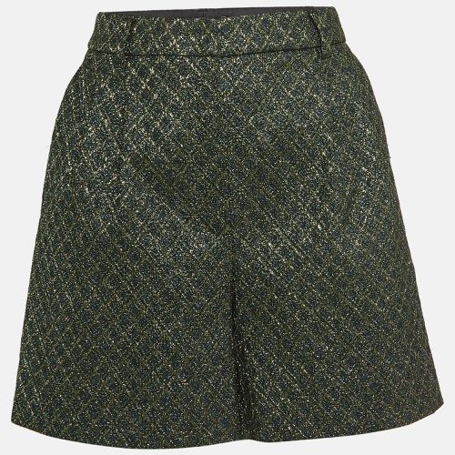 Dolce & Gabbana Green Lame Jacquard Pleated Shorts S - Dolce & Gabbana - Modalova