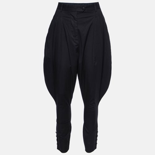 Dolce & Gabbana Black Cotton Pleated & Tapered Trousers M - Dolce & Gabbana - Modalova