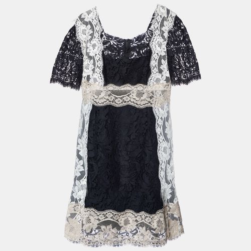 Dolce & Gabbana Black Floral Lace Mini Dress L - Dolce & Gabbana - Modalova