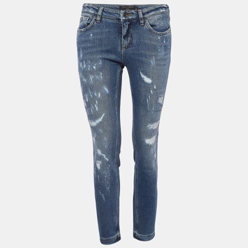 Dolce & Gabbana Blue Distressed Denim Pretty Jeans S Waist 28 - Dolce & Gabbana - Modalova