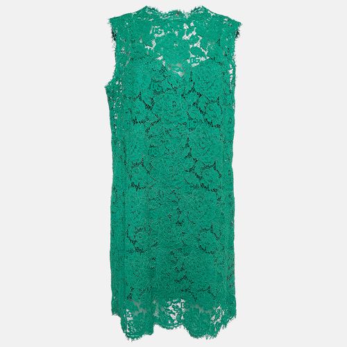 Dolce & Gabbana Green Floral Lace Mini Dress XL - Dolce & Gabbana - Modalova