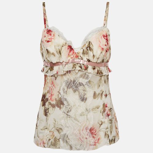 Dolce & Gabbana Multicolor Floral Print Lace Trim Silk Camisole Top M - Dolce & Gabbana - Modalova