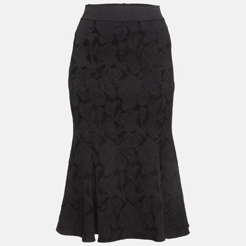 Dolce & Gabbana Black Floral Jacquard Flared Midi Skirt M - Dolce & Gabbana - Modalova