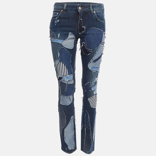 Dolce & Gabbana Blue Distressed Applique Denim Jeans S Waist 28" - Dolce & Gabbana - Modalova