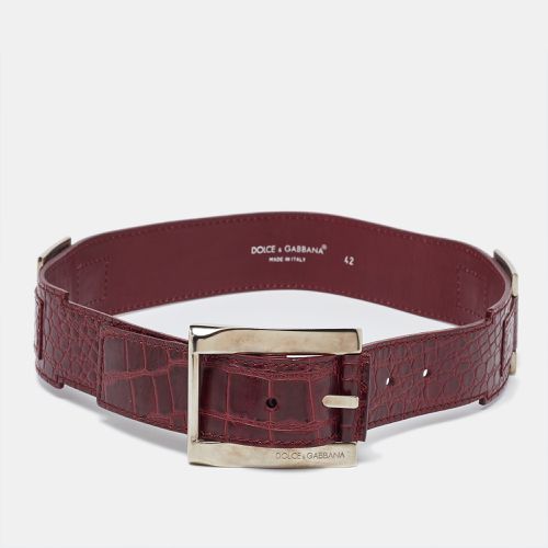 Dolce & Gabbana Red Croc Embossed Leather Buckle Belt - Dolce & Gabbana - Modalova