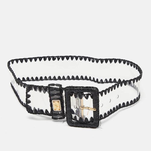 Dolce & Gabbana Black/Transparent PVC and Straw Buckle Belt 75CM - Dolce & Gabbana - Modalova