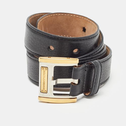 Dolce & Gabbana Black Leather Logo Buckle Belt 85CM - Dolce & Gabbana - Modalova