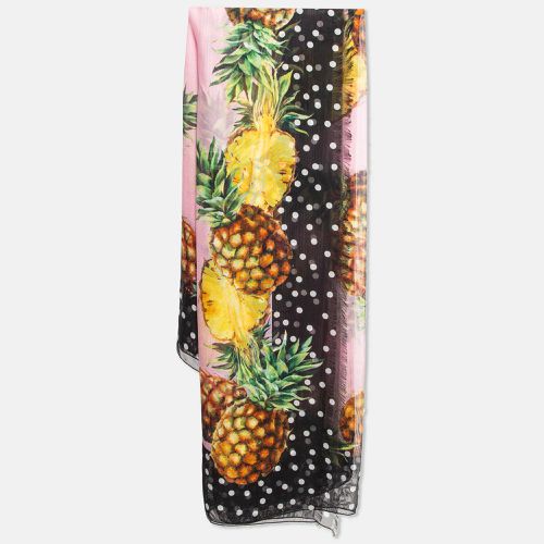 Dolce & Gabbana Pink Pineapple Print Silk Scarf - Dolce & Gabbana - Modalova