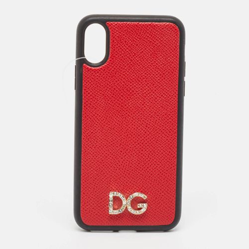 Dolce & Gabbana Red/Black DG Logo Crystals iPhone X Case - Dolce & Gabbana - Modalova