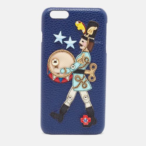 Dolce & Gabbana Blue Leather Nut Cracker Embellished iPhone 6 Case - Dolce & Gabbana - Modalova