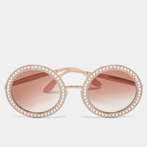 Dolce & Gabbana Rose Gold Gradient D 2170-B Crystals Embellished Round Sunglasses - Dolce & Gabbana - Modalova