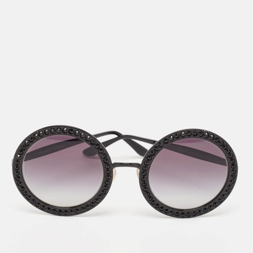 Dolce & Gabbana Black Gradient Crystals Embellished Round Sunglasses - Dolce & Gabbana - Modalova