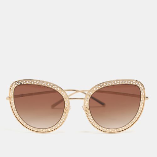 Dolce & Gabbana Gold Tone Metal DG2226 Devotion Collection Gradient Sunglasses - Dolce & Gabbana - Modalova