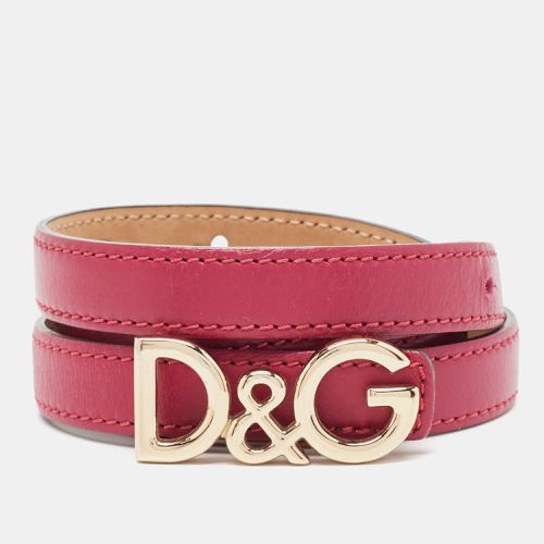 Magenta Leather D&G Logo Belt 105CM - Dolce & Gabbana - Modalova