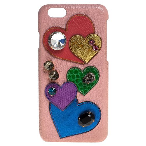 Dolce & Gabbana Multicolor Leather Heart Crystal Embellished iPhone 6S Case - Dolce & Gabbana - Modalova