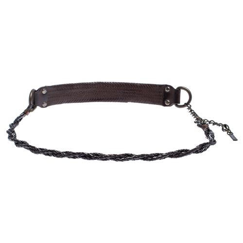 Dark Braided Leather Chain Belt 80CM - Dolce & Gabbana - Modalova