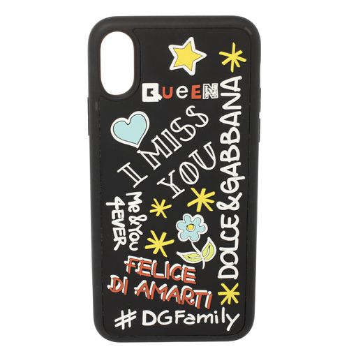 Dolce & Gabbana Black Rubber Abstract Appliques iPhone X Case - Dolce & Gabbana - Modalova