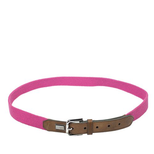 Dolce & Gabbana Pink/Brown Canvas and Leather Belt 115 CM - Dolce & Gabbana - Modalova