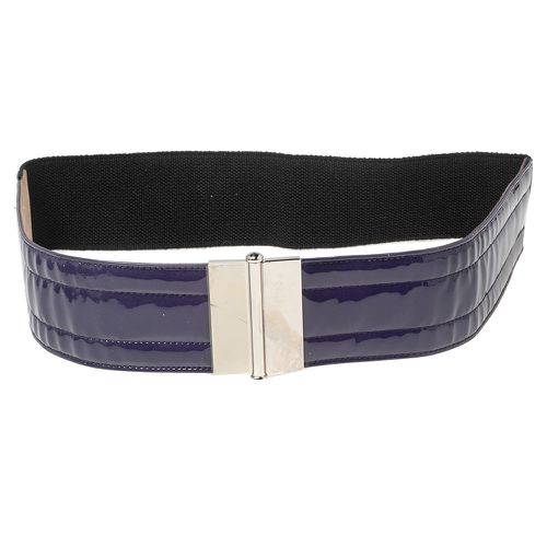 Dolce & Gabbana Purple/Black Patent Leather and Elastic Wide Waist Belt 90CM - Dolce & Gabbana - Modalova