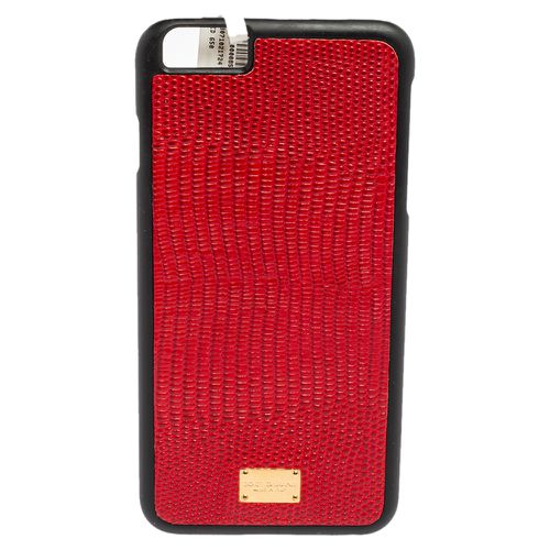 Dolce & Gabbana Red/Black Lizard Embossed Leather iPhone 6plus Cover - Dolce & Gabbana - Modalova