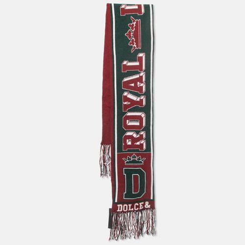 Dolce & Gabbana Red Logo Cashmere Fringed Muffler - Dolce & Gabbana - Modalova