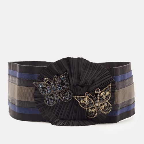 Dolce & Gabbana Tri Color Stripe Elastic Butterfly Crystals Waist Belt - Dolce & Gabbana - Modalova