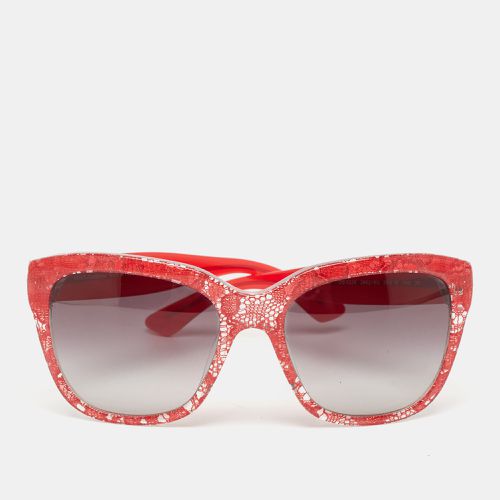 Dolce & Gabbana Red Lace Print DG4226 Square Sunglasses - Dolce & Gabbana - Modalova