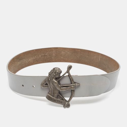 Dolce & Gabbana Grey Leather Sagipter Waist Belt 80CM - Dolce & Gabbana - Modalova