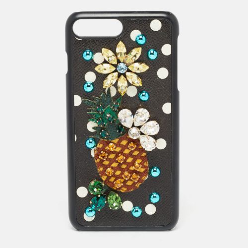 Dolce & Gabbana Pineapple Crystals Leather iPhone 6/6s Plus Cover - Dolce & Gabbana - Modalova