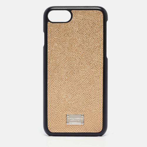 Dolce & Gabbana Gold/Black Leather iPhone 6 Cover - Dolce & Gabbana - Modalova