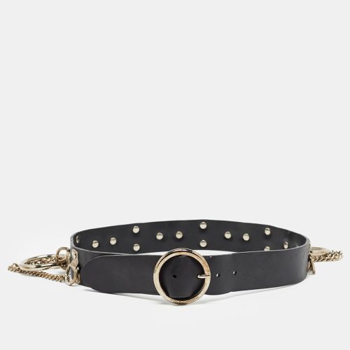 Dolce & Gabbana Black Leather Chain Ring Detail Waist Belt 85CM - Dolce & Gabbana - Modalova