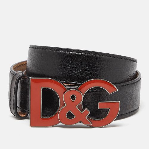 Dolce & Gabbana Black Leather D&G Logo Buckle Belt 90CM - Dolce & Gabbana - Modalova