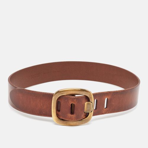 Dolce & Gabbana Brown Leather Buckle Belt 75CM - Dolce & Gabbana - Modalova