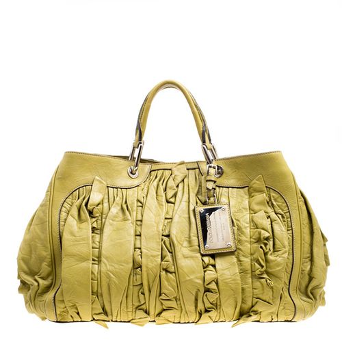 Dolce & Gabbana Olive Green Leather Miss Brooke Tote - Dolce & Gabbana - Modalova