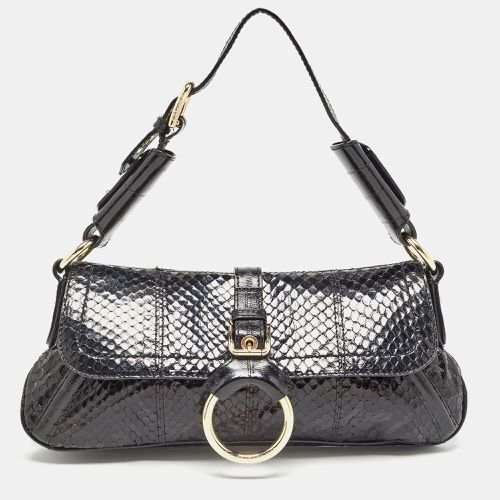 Dolce & Gabbana Black Python and Eel Leather Ring Flap Shoulder Bag - Dolce & Gabbana - Modalova