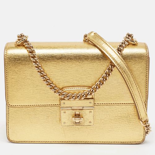 Dolce & Gabbana Gold Leather Small Rosalia Shoulder Bag - Dolce & Gabbana - Modalova