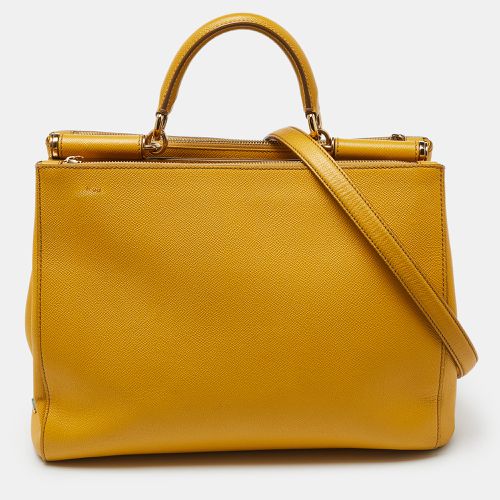 Dolce & Gabbana Yellow Leather Large Sicily Tote - Dolce & Gabbana - Modalova