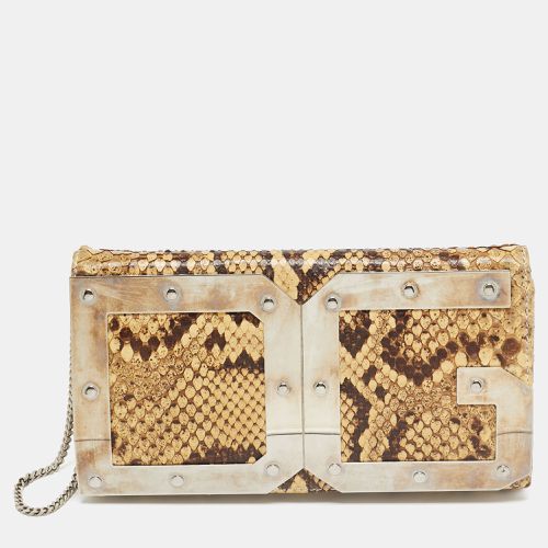 Dolce & Gabbana Cream Python DG Logo Wristlet Clutch - Dolce & Gabbana - Modalova