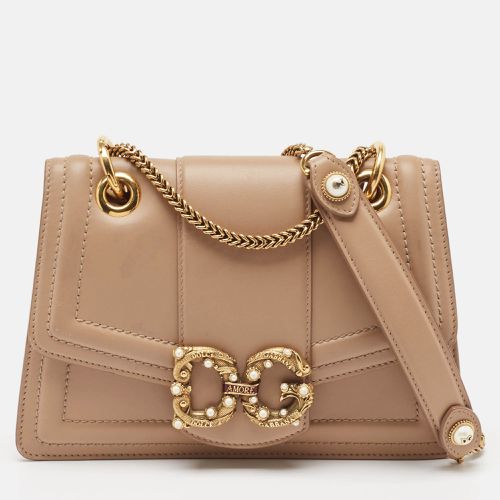 Dolce & Gabbana Beige Leather DG Amore Shoulder Bag - Dolce & Gabbana - Modalova