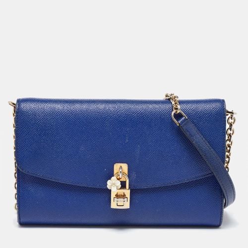 Dolce & Gabbana Blue Leather Padlock Chain Shoulder Bag - Dolce & Gabbana - Modalova