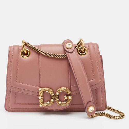 Dolce & Gabbana Old Rose Leather DG Amore Shoulder Bag - Dolce & Gabbana - Modalova