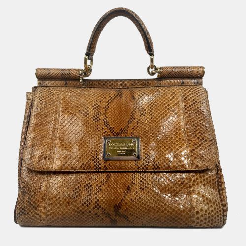 Dolce & Gabbana Sicily Python Leather Handbag - Dolce & Gabbana - Modalova